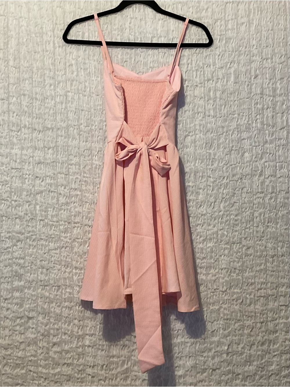 SHEIN Pink Fit & Flare Cami Mini Dress Tie Back Sleeveless Size Small - Picture 5 of 5